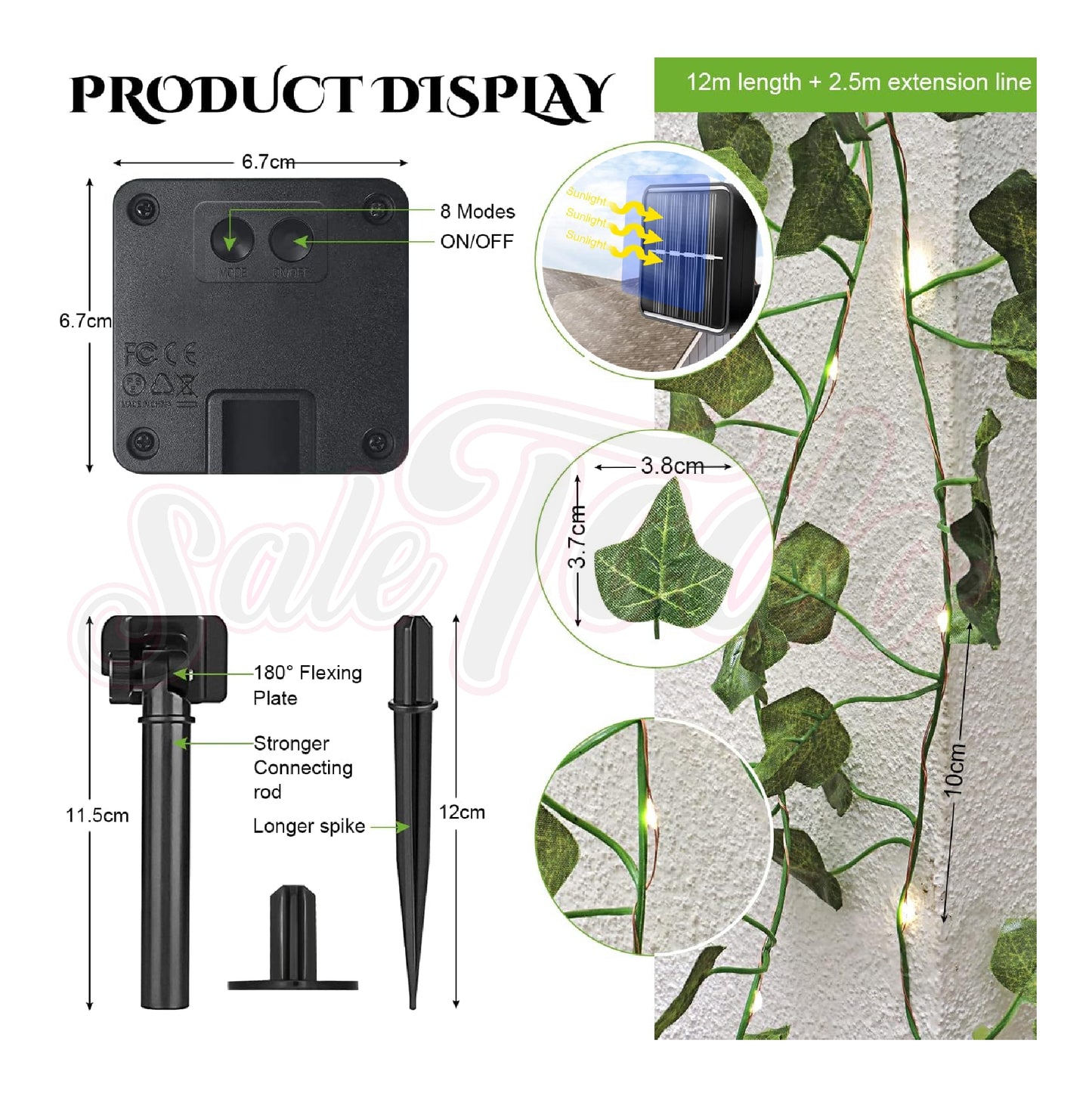 Guirnalda Hiedra Led Solar 2x1 Jardin