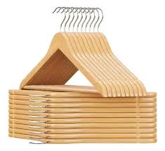 Colgadores Ganchos Ropa Madera 10 pcs